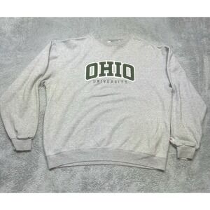 Vintage Ohio University Bobcats Sweatshirt Men's XL Gray‎ Champion Embroidered